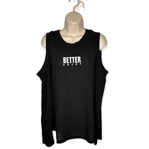 Shein Curve Better Enjoy Cold Shoulder Black Long Sleeve Top Women’s Size 3XL - Picture 1 of 4